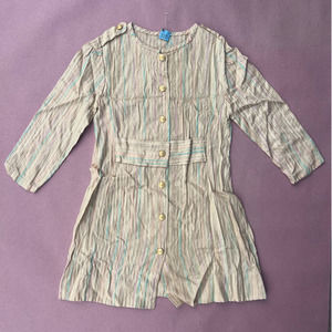 Vintage Sandy Pastel Striped Kids Shirt Dress